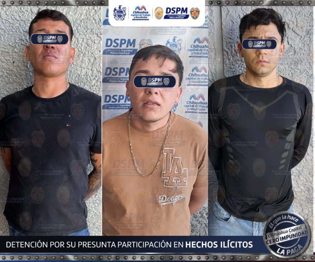 Presentan a detenidos en Paseos de Chihuahua
