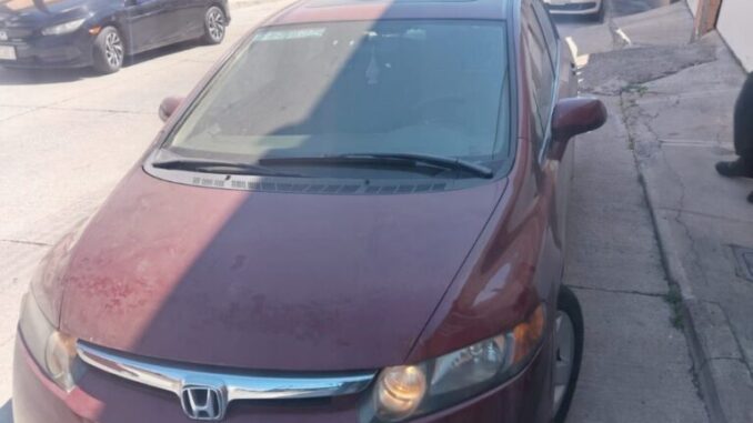 Recupera AEI vehículo de la marca Honda Civic con reporte de robo en Parral