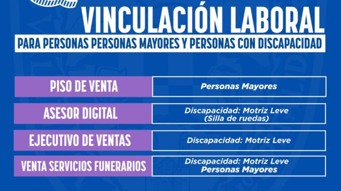 Presenta Desarrollo Humano vacantes laborales para adultos mayores y personas con discapacidad