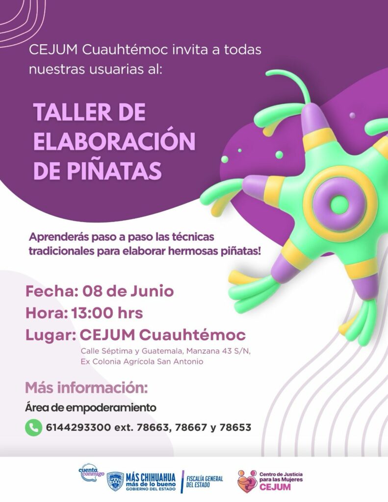 Organiza CEJUM Cuauhtémoc curso para elaboración de piñatas