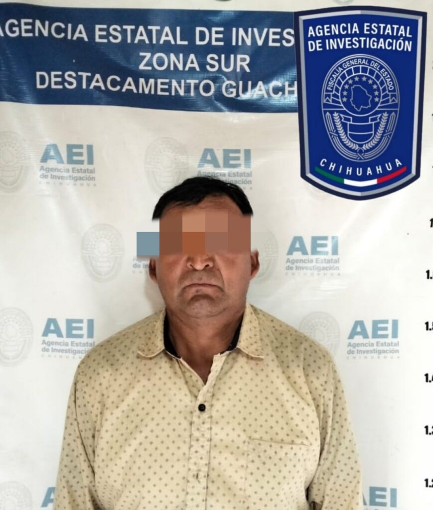 Detiene AEI Zona Sur a imputado por el delito de violencia familiar en Guachochi