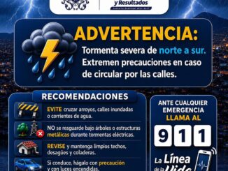 Protección Civil Municipal exhorta a la ciudadanía a permanecer en casa ante tormenta severa