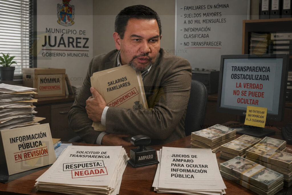 Municipio de Juárez gasta recursos públicos en amparo para ocultar sueldos de familiares de Pérez Cuéllar