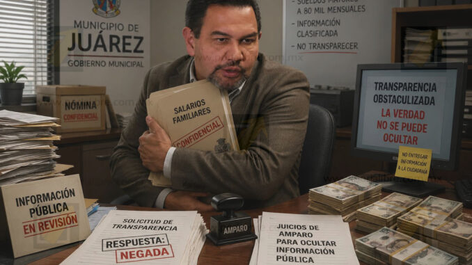 Municipio de Juárez gasta recursos públicos en amparo para ocultar sueldos de familiares de Pérez Cuéllar