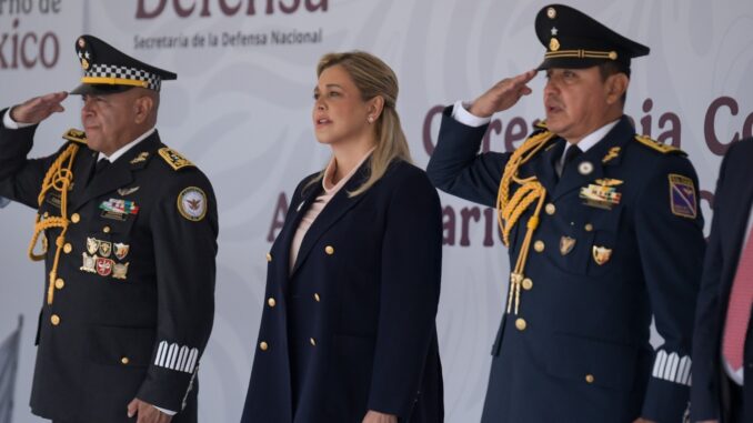 Maru Campos presente en la ceremonia de la Guardia Nacional por su 7mo. Aniversario