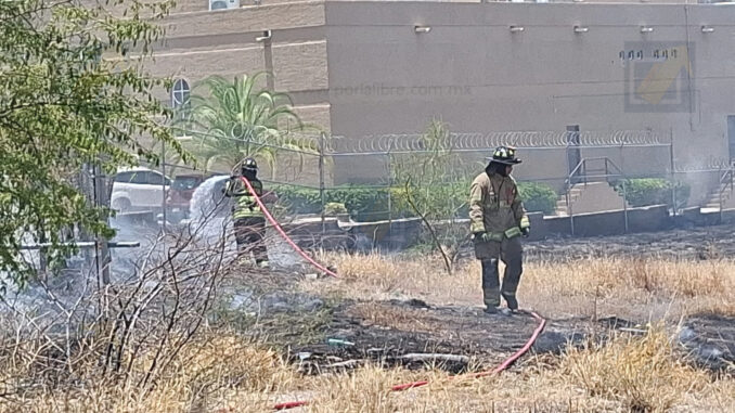 Incendio en terreno baldío obliga a evacuar agencia automotriz del Juventud 