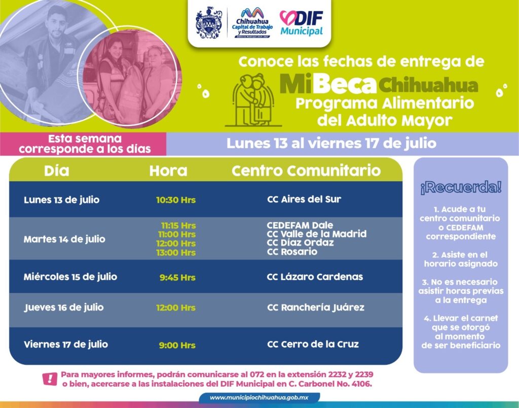 No olvides acudir por tu paquete PAAM del 13 al 17 de julio