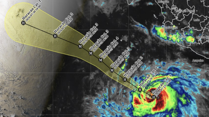 Genevieve se intensifica a huracán categoría 1 frente al Pacífico mexicano