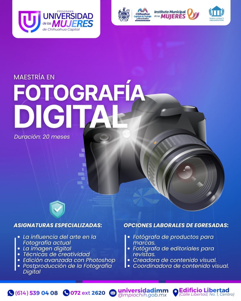 Abren Maestría en Fotografía Digital en la Universidad de las Mujeres del Municipio