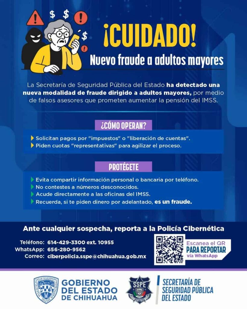Detectan nuevo fraude dirigido a adultos mayores con falsas gestiones de pensión del IMSS