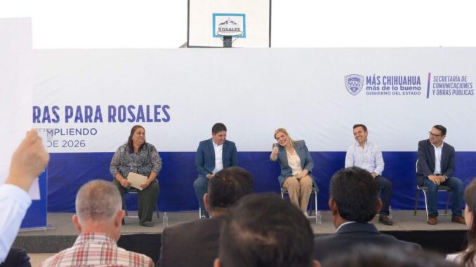 Maru Campos entrega en Rosales obras de infraestructura