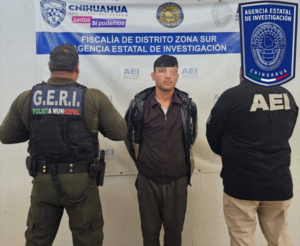 Detienen AEI y DSPM a imputado por robo de un teléfono celular en Parral