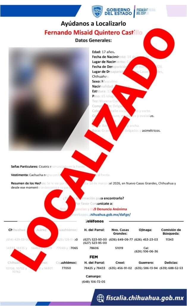 Localizan en NCG a adolescente con reporte de ausencia