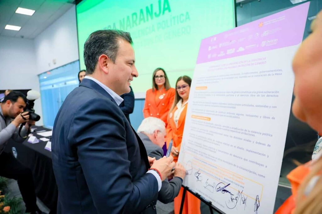 Firman alcalde y organismos interinstitucionales instalación de Mesa Naranja para prevenir la violencia política de género