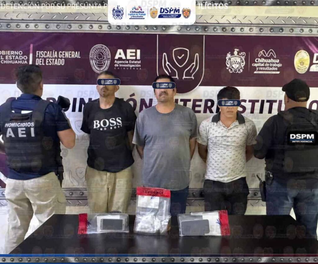Investigadores de la Policía Municipal participan en detención de tres sujetos con cristal