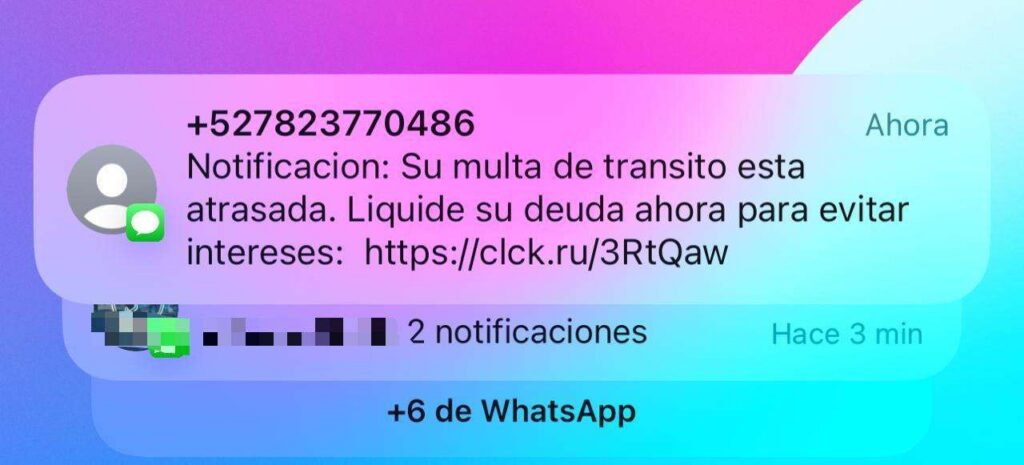 Advierten sobre cobro falso de multas por mensajes