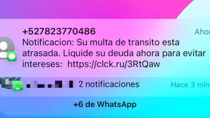 Advierten sobre cobro falso de multas por mensajes