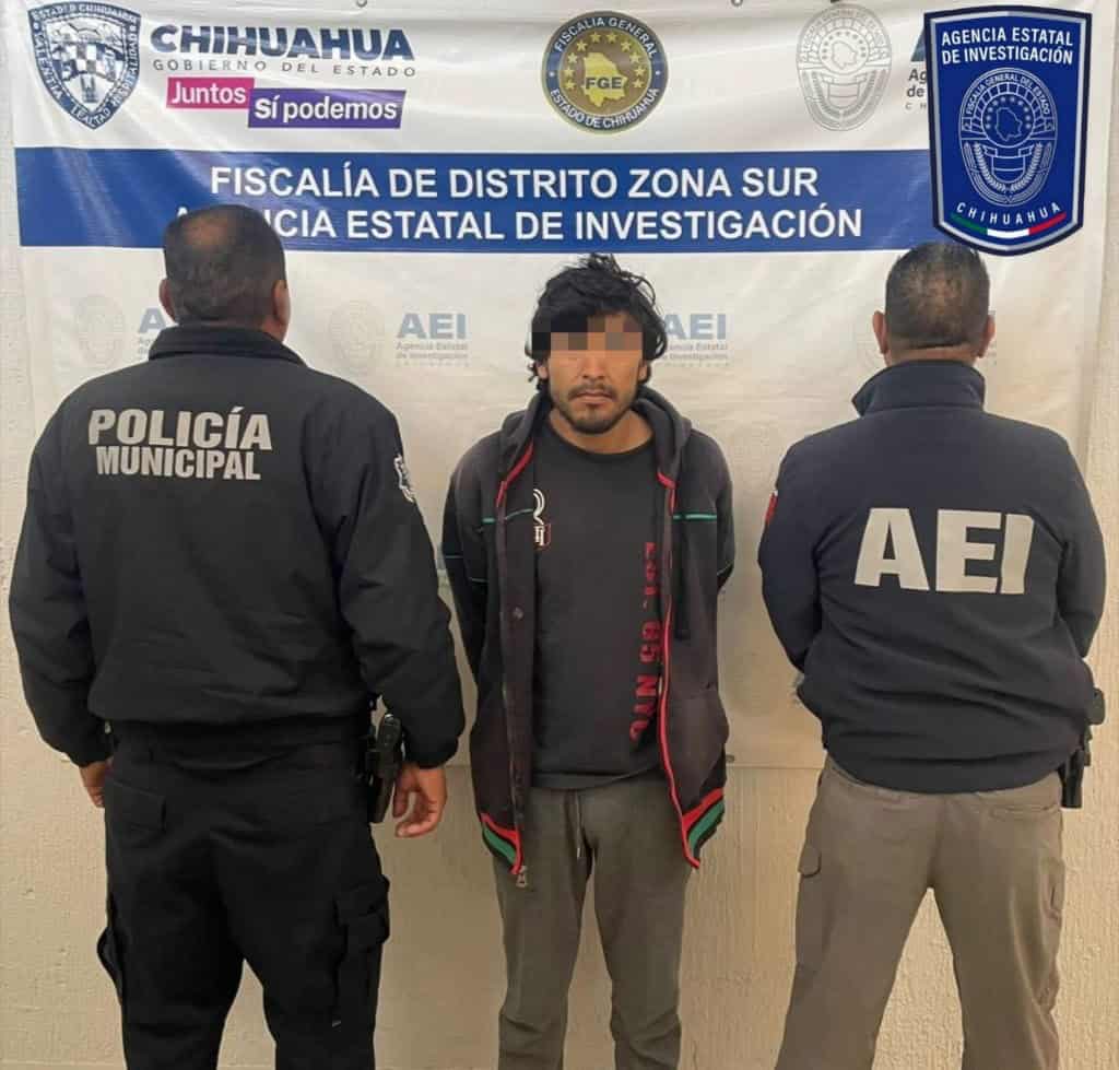Aprehende Policía Investigadora a sujeto acusado de agredir a su pareja en Parral