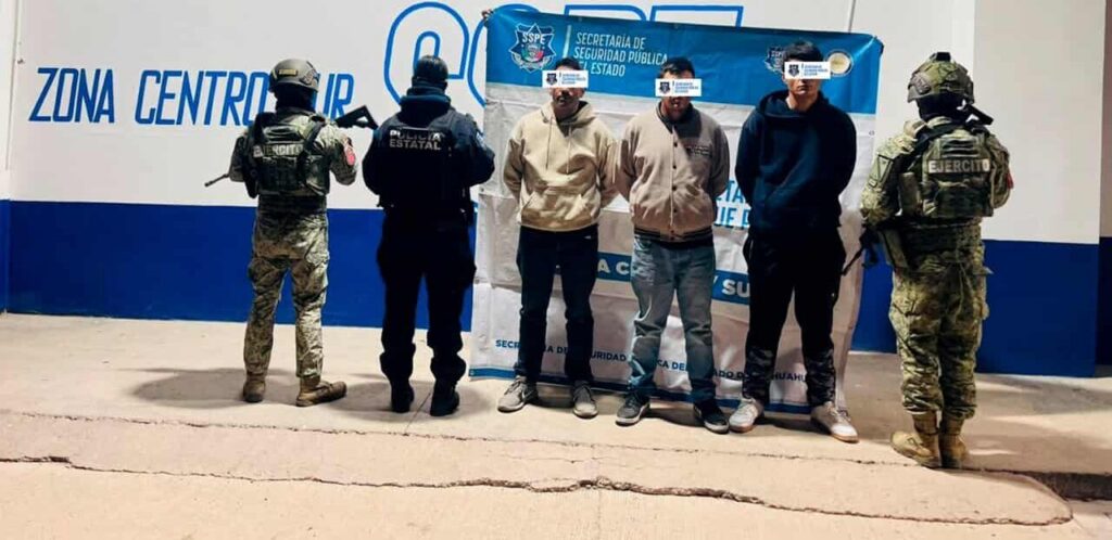 Detienen a tres  en carretera Aldama; les aseguran un arma de fuego y cartuchos