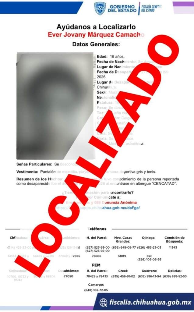 Localiza Fiscalía a dos adolescentes con reporte de ausencia