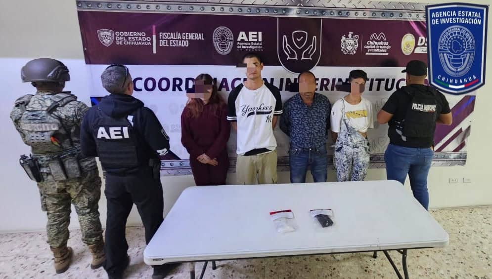 Detienen a cuatro personas con droga en la colonia Santa Rita