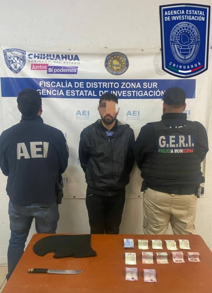 Detienen AEI y Policía Municipal a probable responsable de robo a tienda de conveniencia en Parral