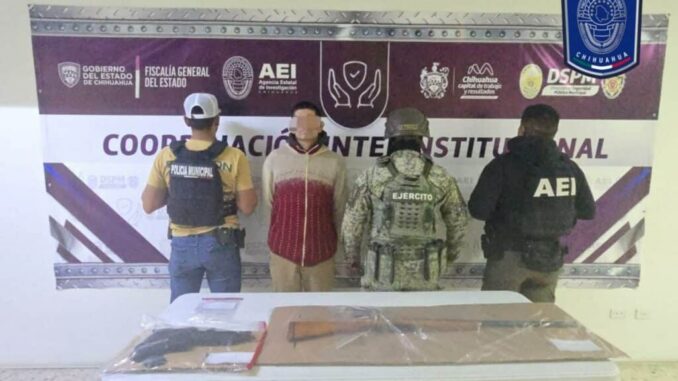 Detienen en flagrancia a masculino con narcóticos y armas