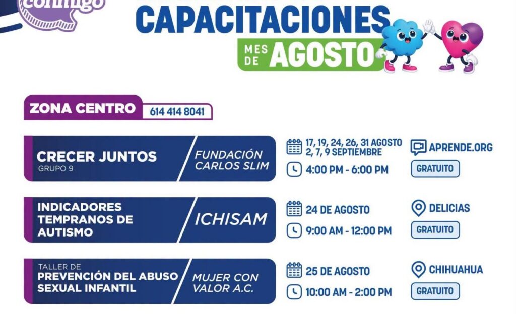 Presenta Ichdii calendario de capacitaciones para estancias infantiles durante agosto