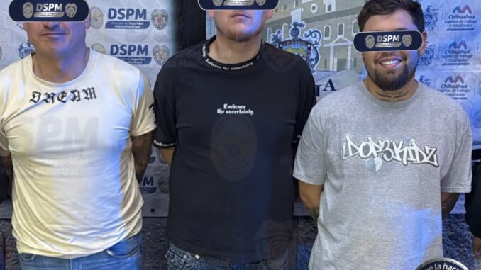 Detuvo Policía Municipal a tres hombres y aseguraron dos armas de fuego en Los Mezquites