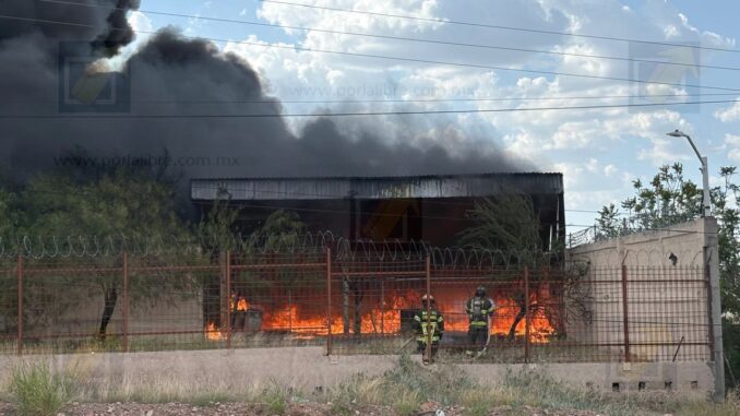 Voraz incendio consume predio rumbo a Cuauhtémoc; moviliza a más de cinco unidades de Bomberos