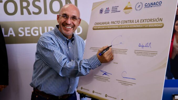 Firman Chihuahua Capital y CONCANACO pacto contra la extorsión y para fortalecer a los negocios