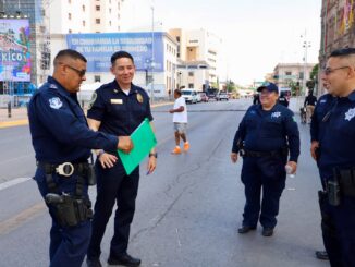 Verifican Policía Municipal y otras corporaciones la seguridad en el Centro por Festejos Patrios