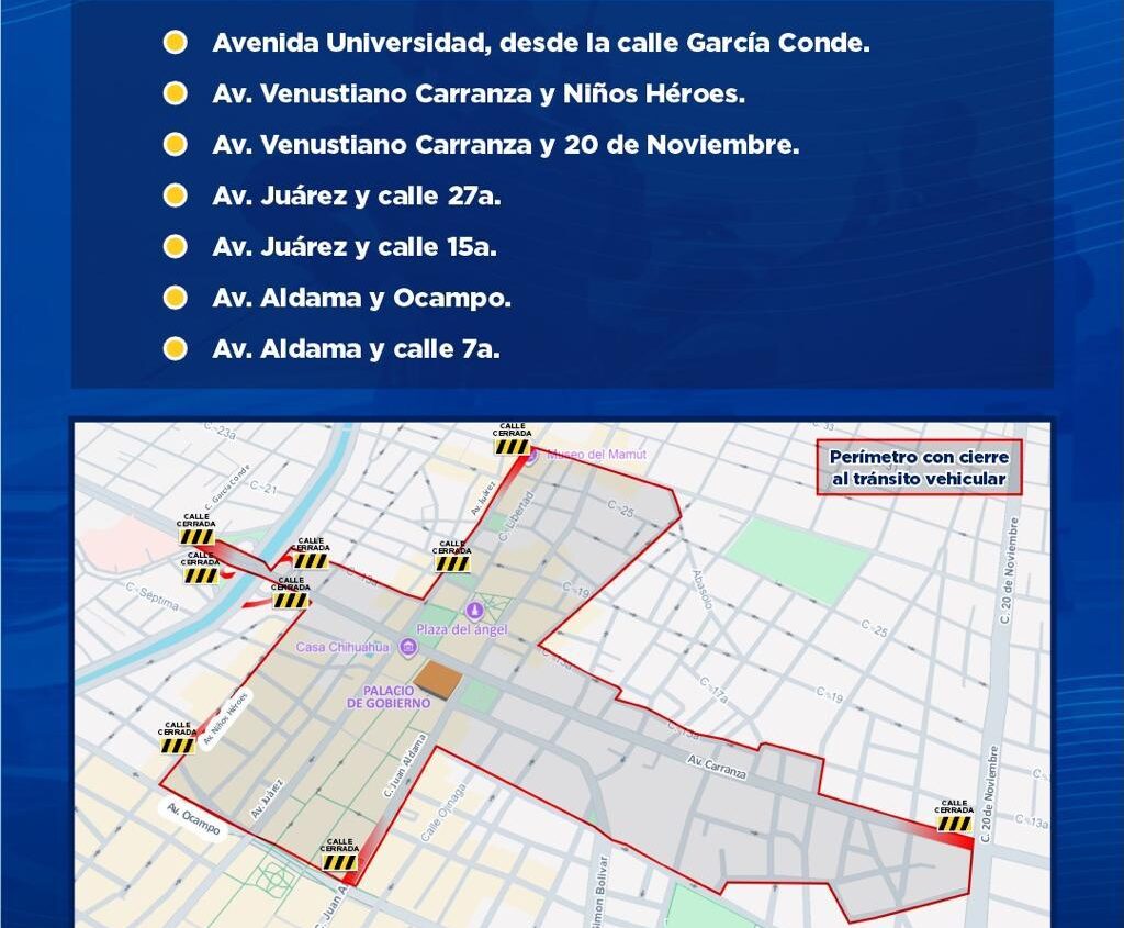 Anuncian operativo especial de CIERRE  de calles durante los festejos patrios en el Ángel