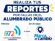 Invita Municipio a reportar fallas en el alumbrado público en el 072 o la app Marca el Cambio