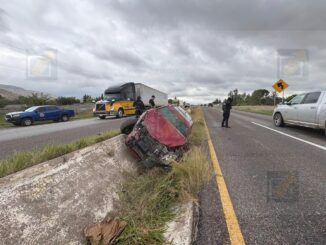 Siete lesionados tras fuerte choque en la carretera Chihuahua-Cuauhtémoc