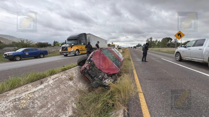 Siete lesionados tras fuerte choque en la carretera Chihuahua-Cuauhtémoc