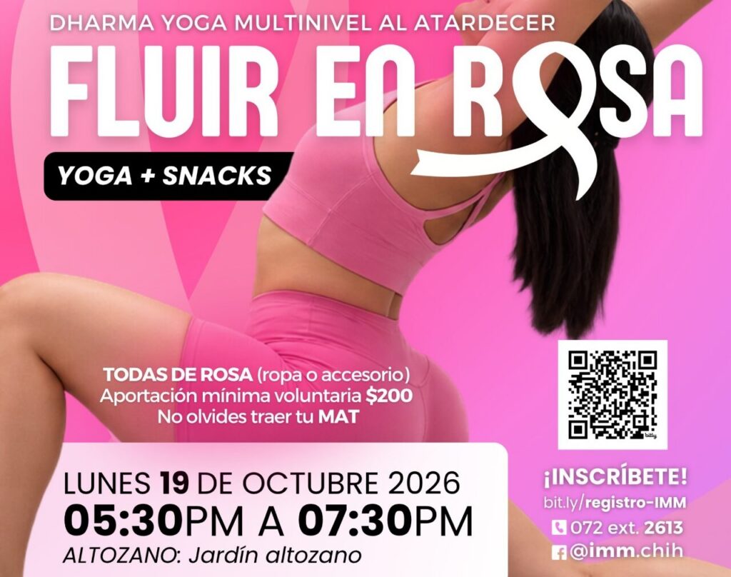 Invita Municipio a “Fluir en Rosa”, una tarde de yoga y solidaridad en prevención del cáncer de mama