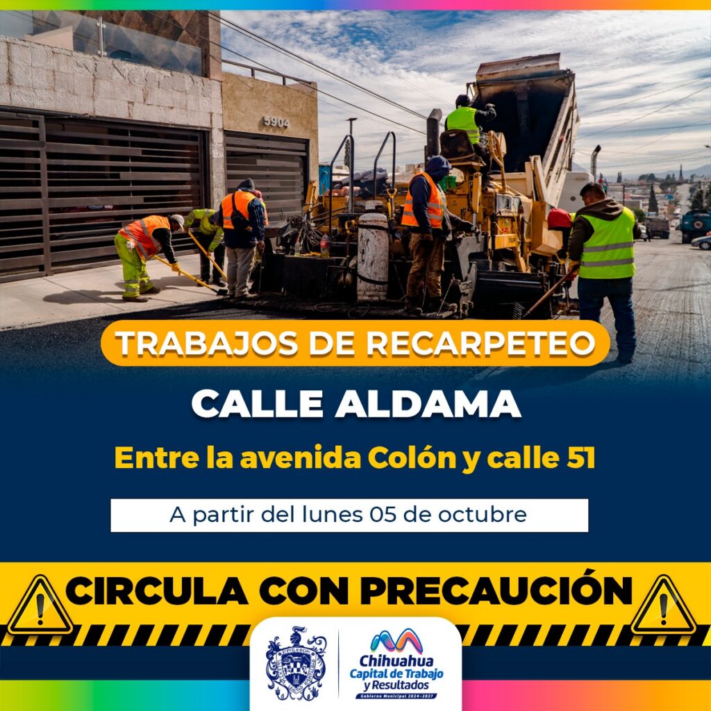 ¡ALERTA VIAL! Realizará Municipio recarpeteo en tramo de la calle Aldama