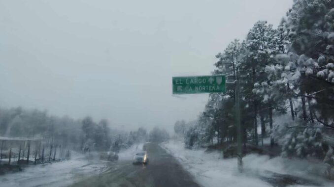 Reportan 11 municipios con presencia de nieve por paso de Tormenta Invernal