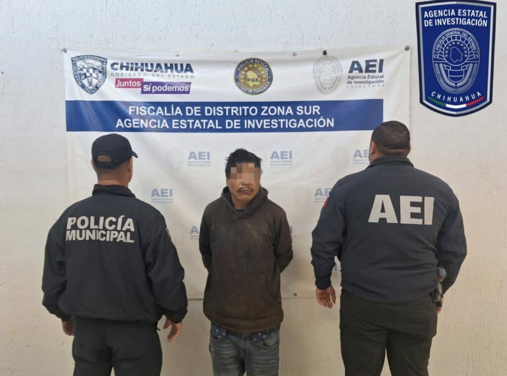 Detiene AEI y Policía Municipal a sujeto acusado por violencia familiar en Parral