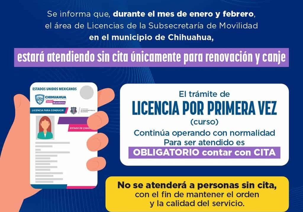 Informan de los trámites de licencias: renovación sin cita y primera vez con cita previa