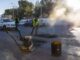 Supervisa alcalde Marco Bonilla cuadrilla de bacheo y remarcado de carriles