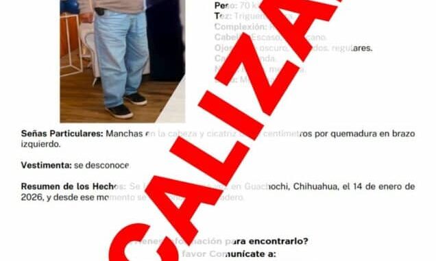 Localiza FGE Zona Sur a hombre con reporte de ausencia en Guachochi