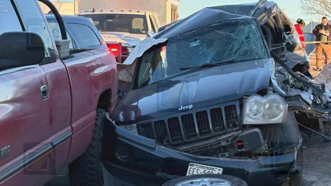 Fatal choque entre camión urbano y camioneta Jeep deja un muerto y varios lesionados
