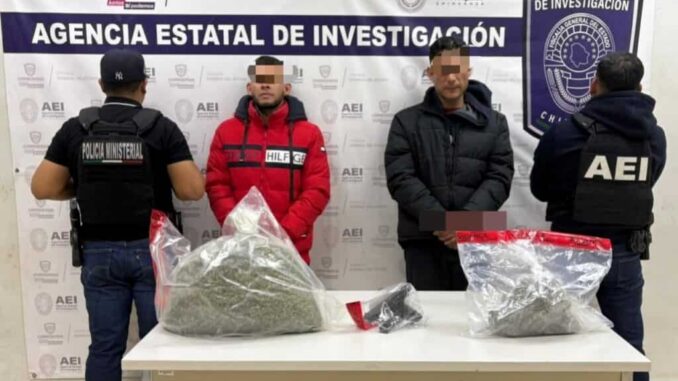 Captura COE a masculinos en posesión de arma de fuego y marihuana en Ciudad Juárez
