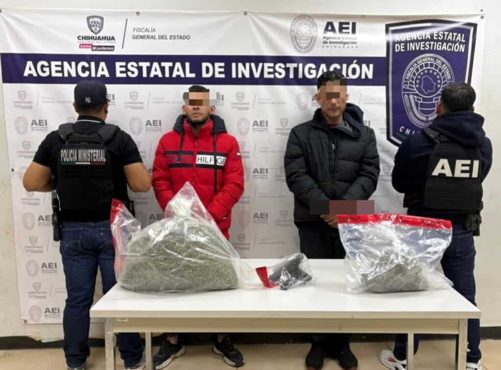 Captura COE a masculinos en posesión de arma de fuego y marihuana en Ciudad Juárez