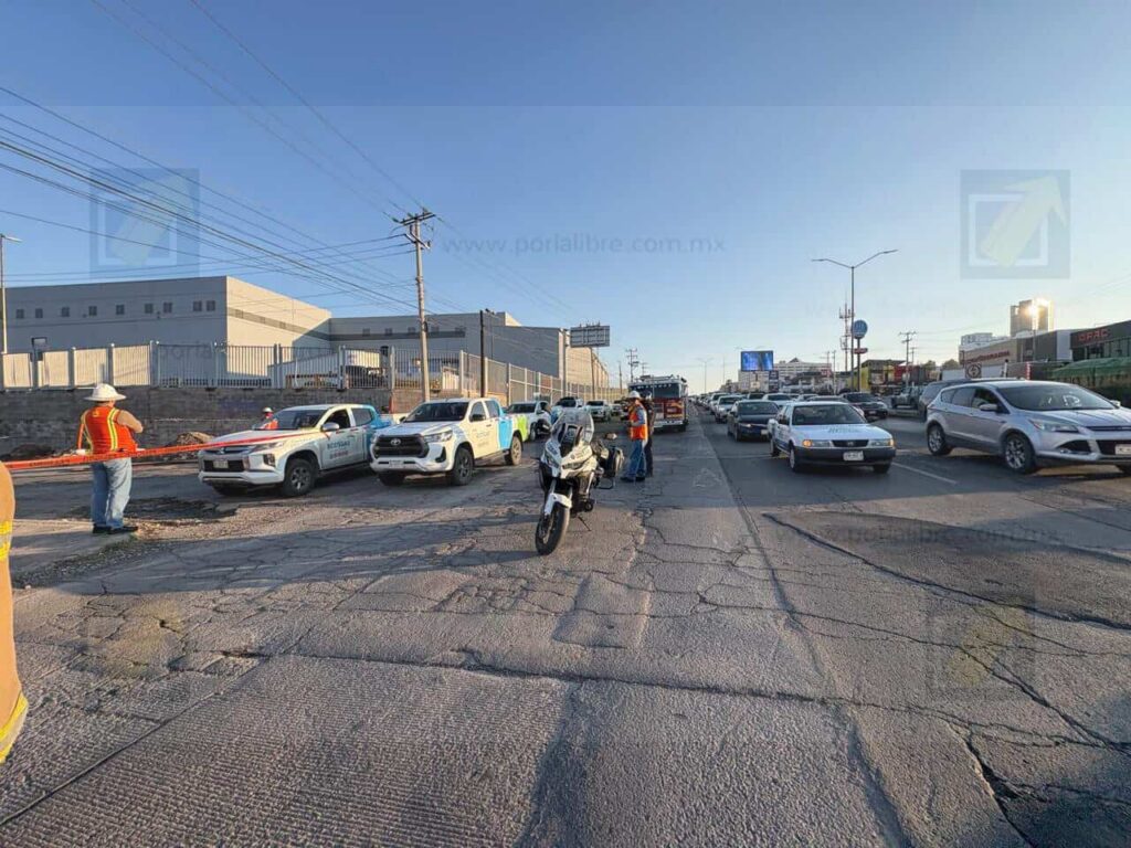 Fuga de gas  genera fuerte movilización a la entrada del parque industrial Saucito 