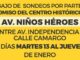 Recuerda que mañana inician sondeos en avenida Niños Héroes