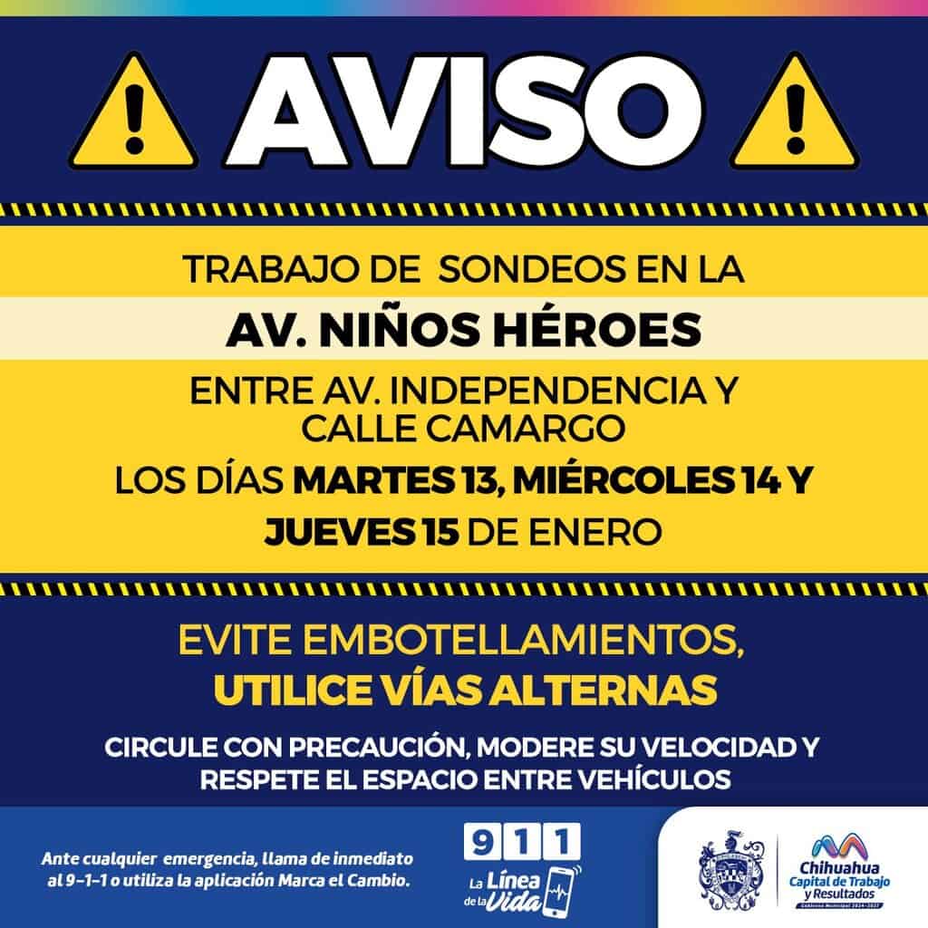 Toma tus precauciones, habrá trabajos de sondeo en avenida Niños Héroes por parte de del Fideicomiso del Centro Histórico
