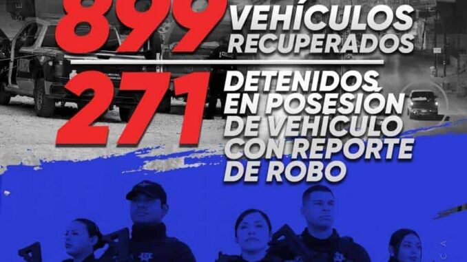 Recuperan casi 900 vehículos robados durante 2025